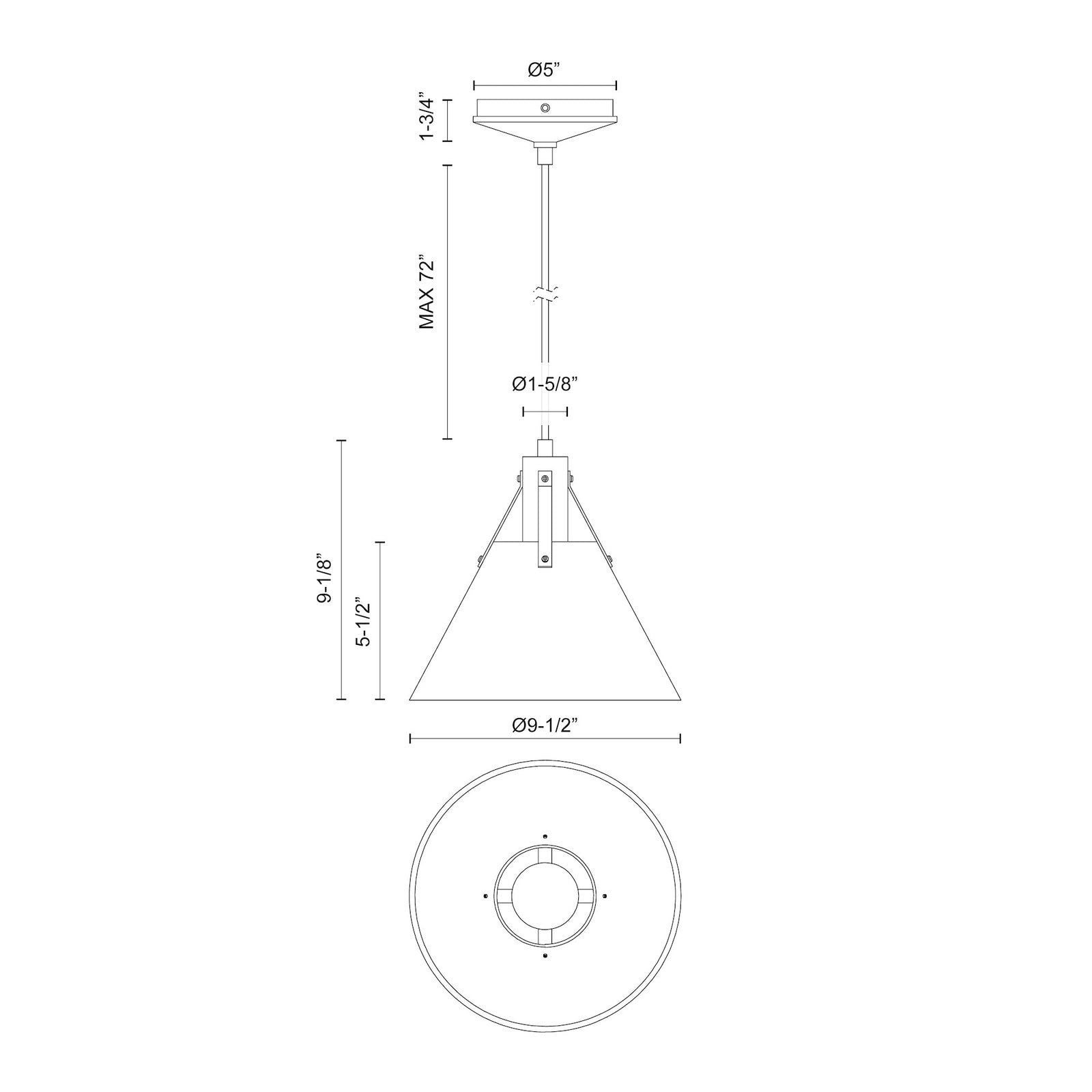 Archer 10-in Matte Black 1 Light Pendant
