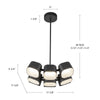 Arena 18-in Black LED Chandelier