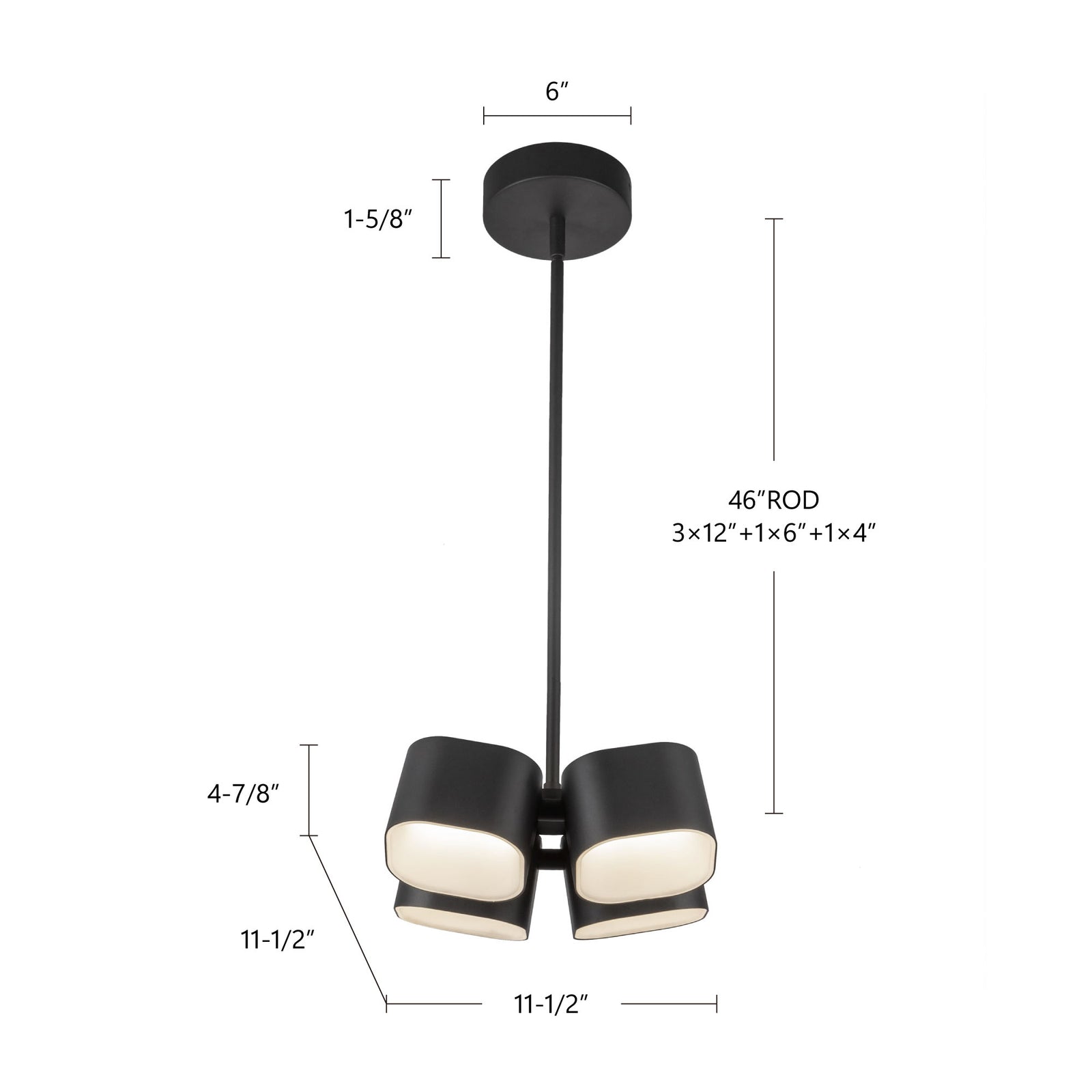 Arena 11-in Black LED Pendant