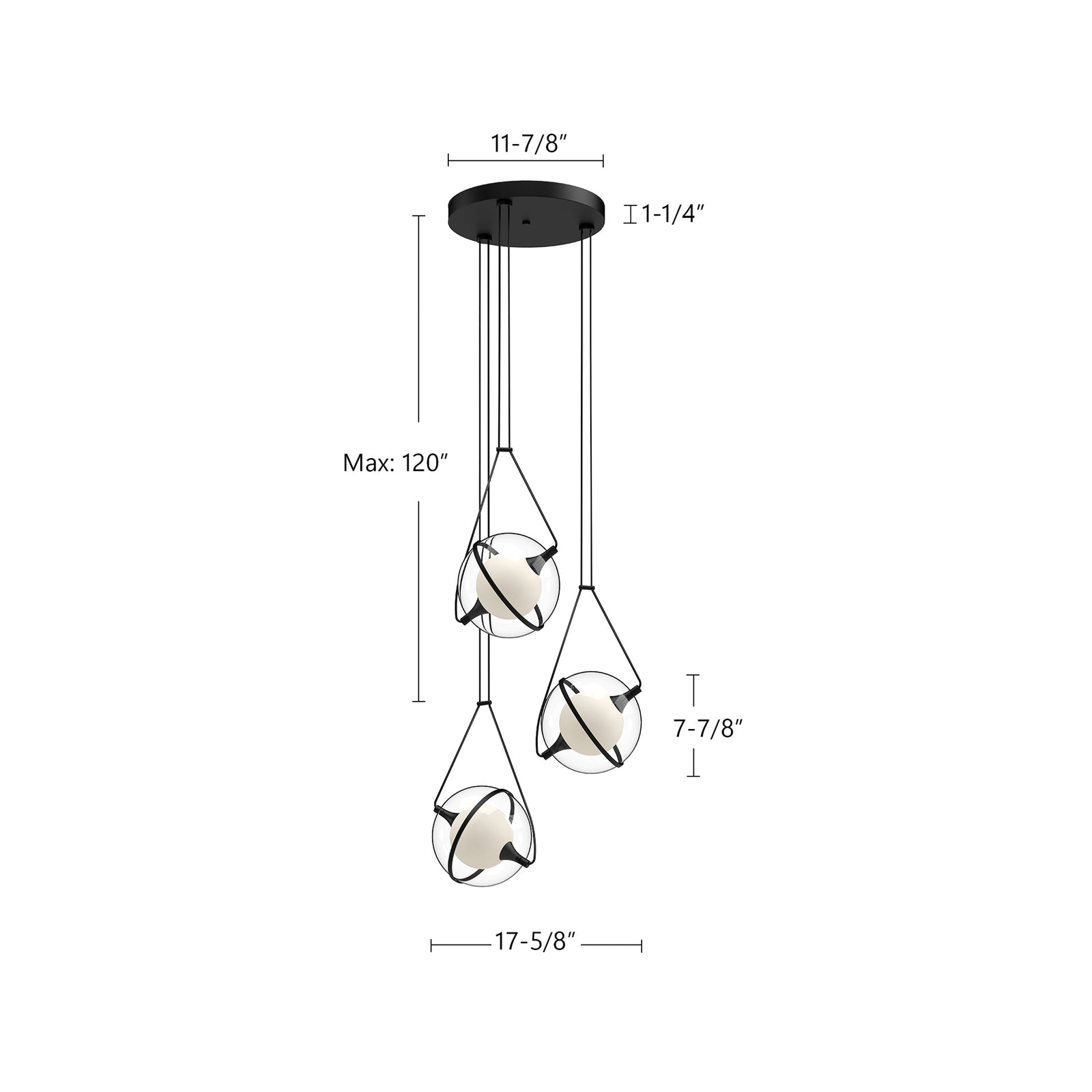 Aries 18-in Black LED Chandeliers