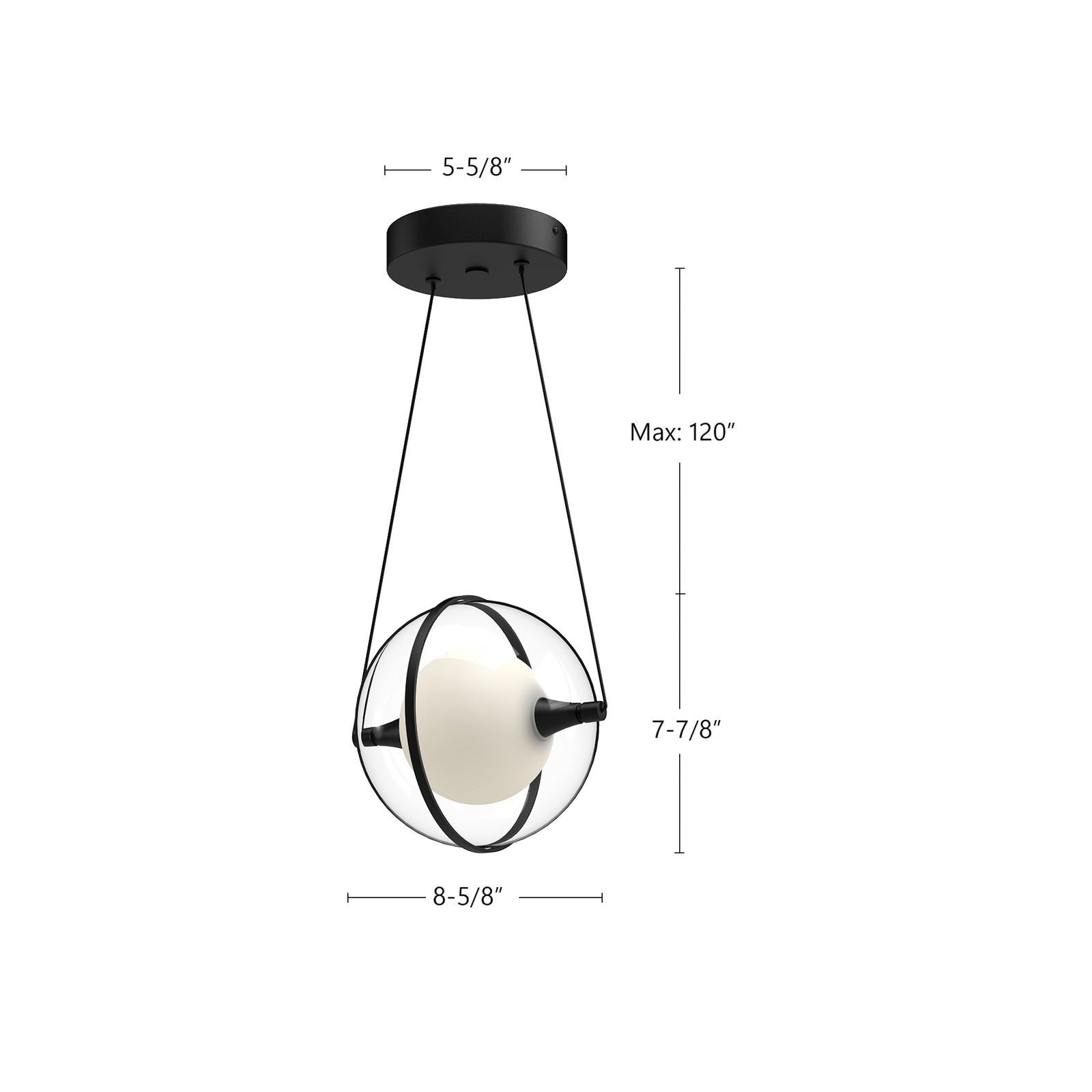 Aries 8-in Brushed Gold LED Pendant