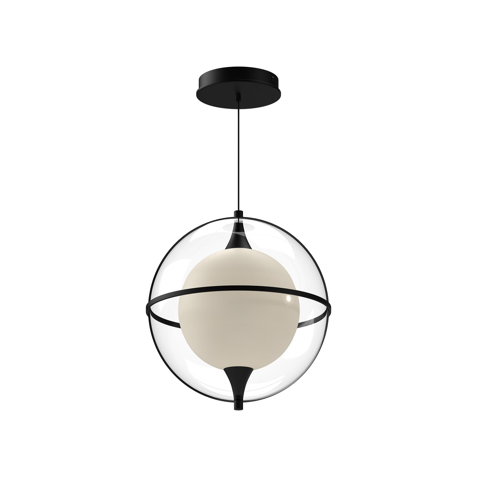 Aries 12-in Black LED Pendant