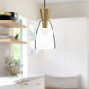 Arlo 7-in Brushed Gold/Clear Glass 1 Light Pendant