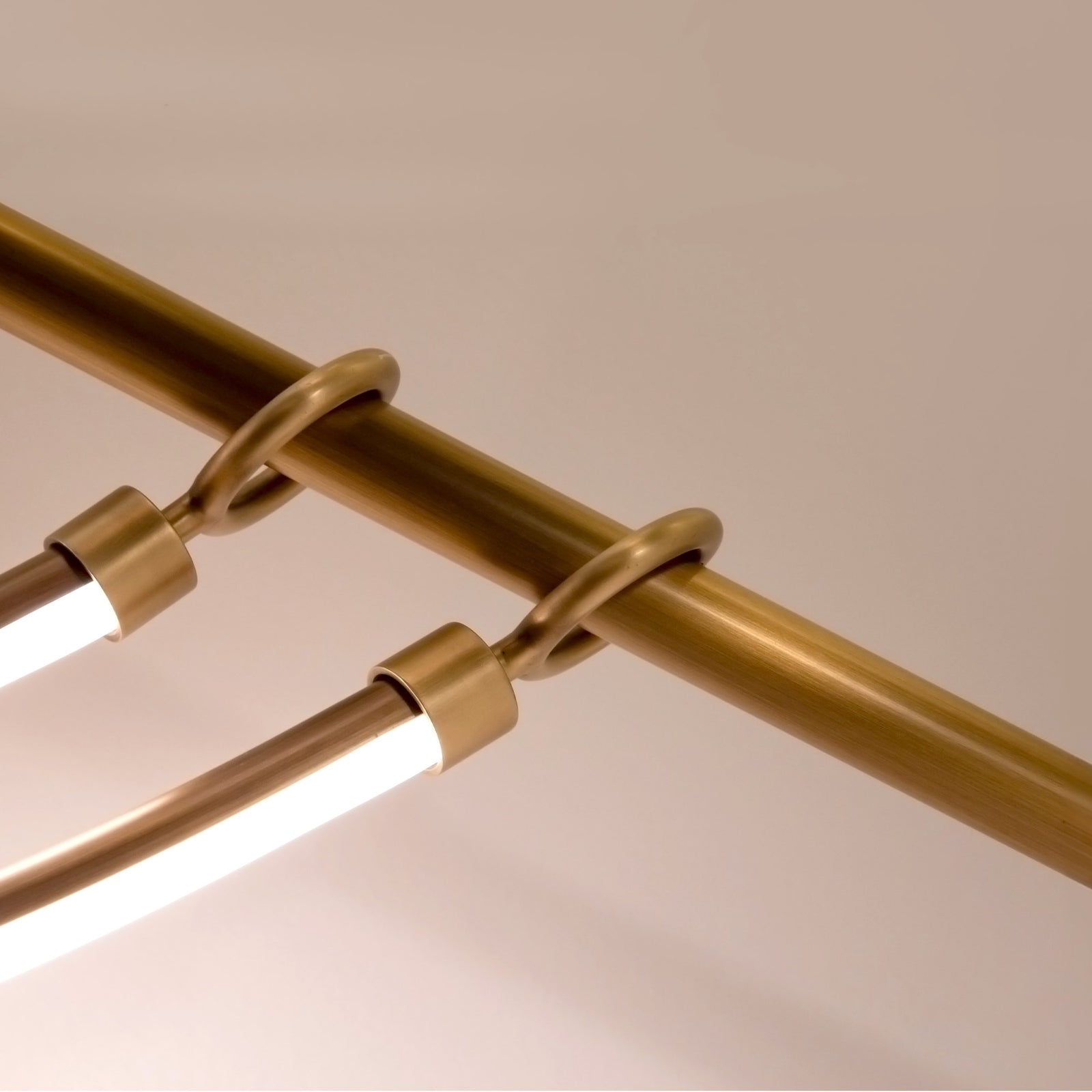 Aryas 48-in Vintage Brass LED Linear Pendant
