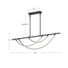 Aryas 60-in Vintage Brass LED Linear Pendant