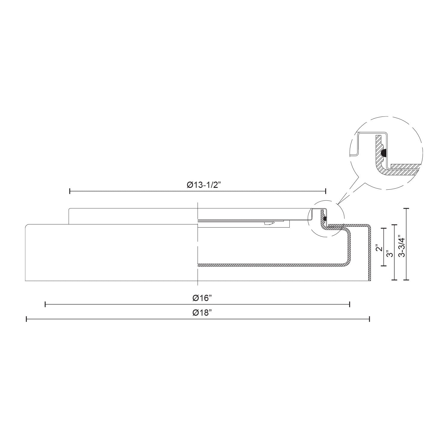 Aston 18-in Clear LED Flush Mount