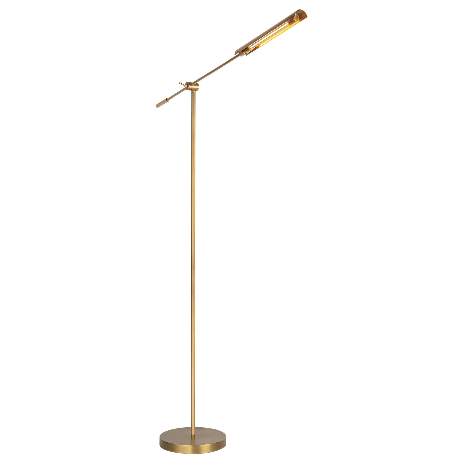 Astrid 55-in Metal Shade/Vintage Brass LED Floor Lamp