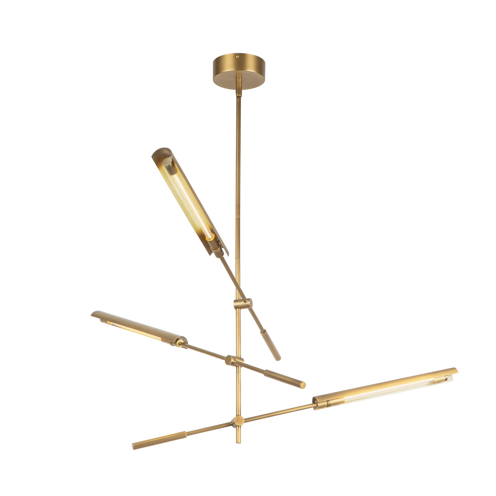 Astrid 44-in Metal Shade/Vintage Brass LED Multi Pendant