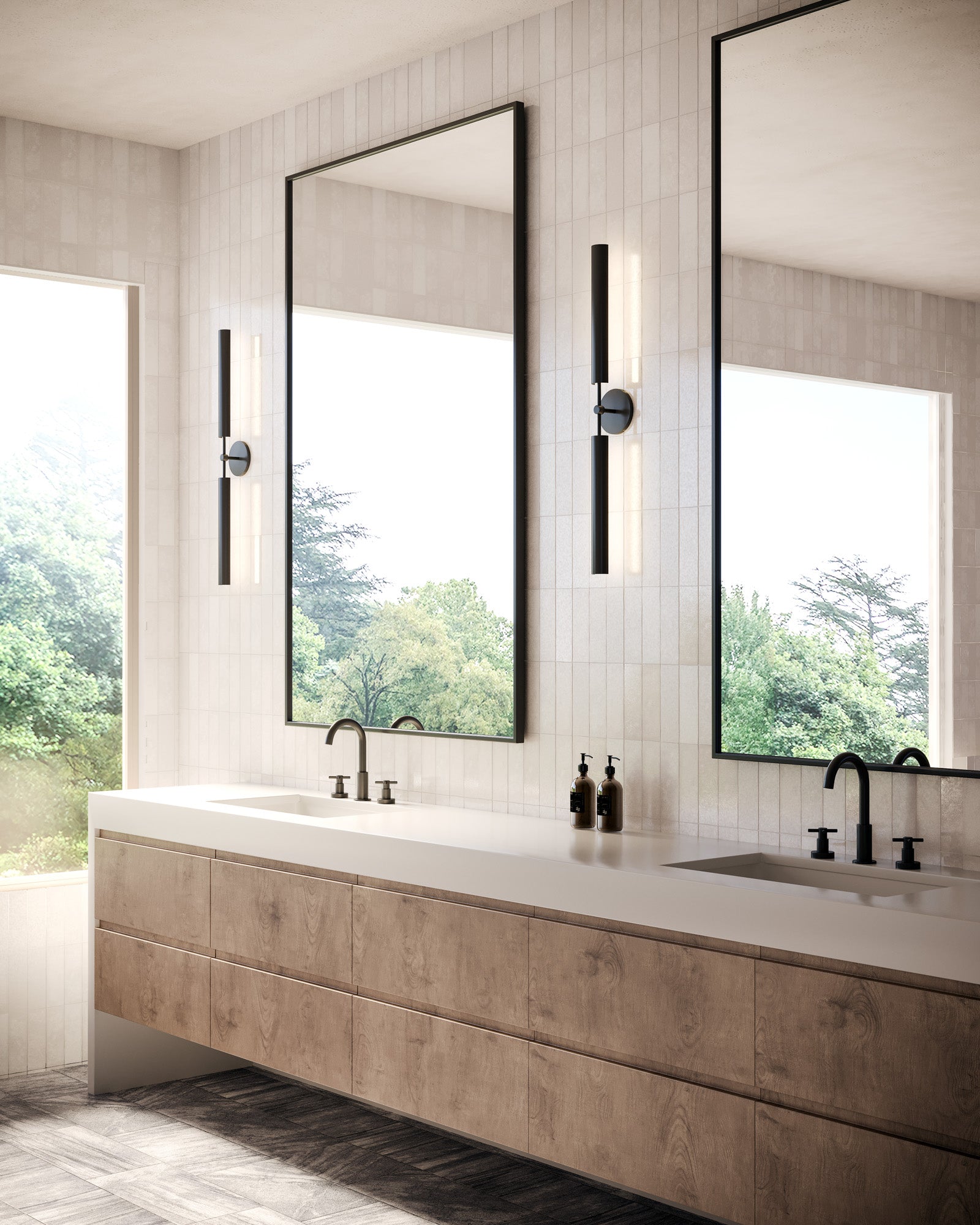 Astrid 35-in Metal Shade/Urban Bronze LED Wall/Vanity