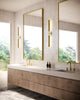 Astrid 35-in Metal Shade/Vintage Brass LED Wall/Vanity