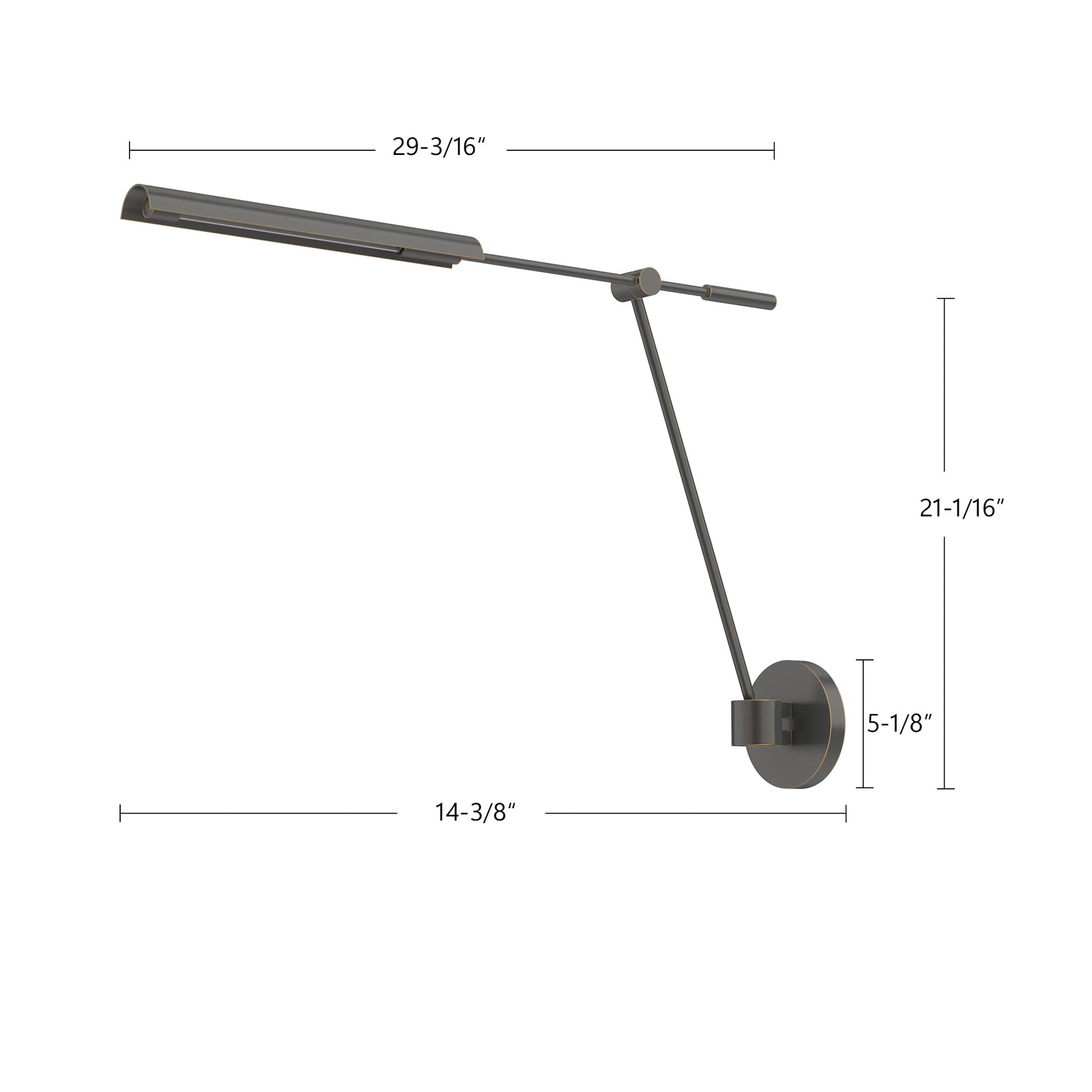 Astrid 33-in Metal Shade/Urban Bronze LED Wall/Vanity