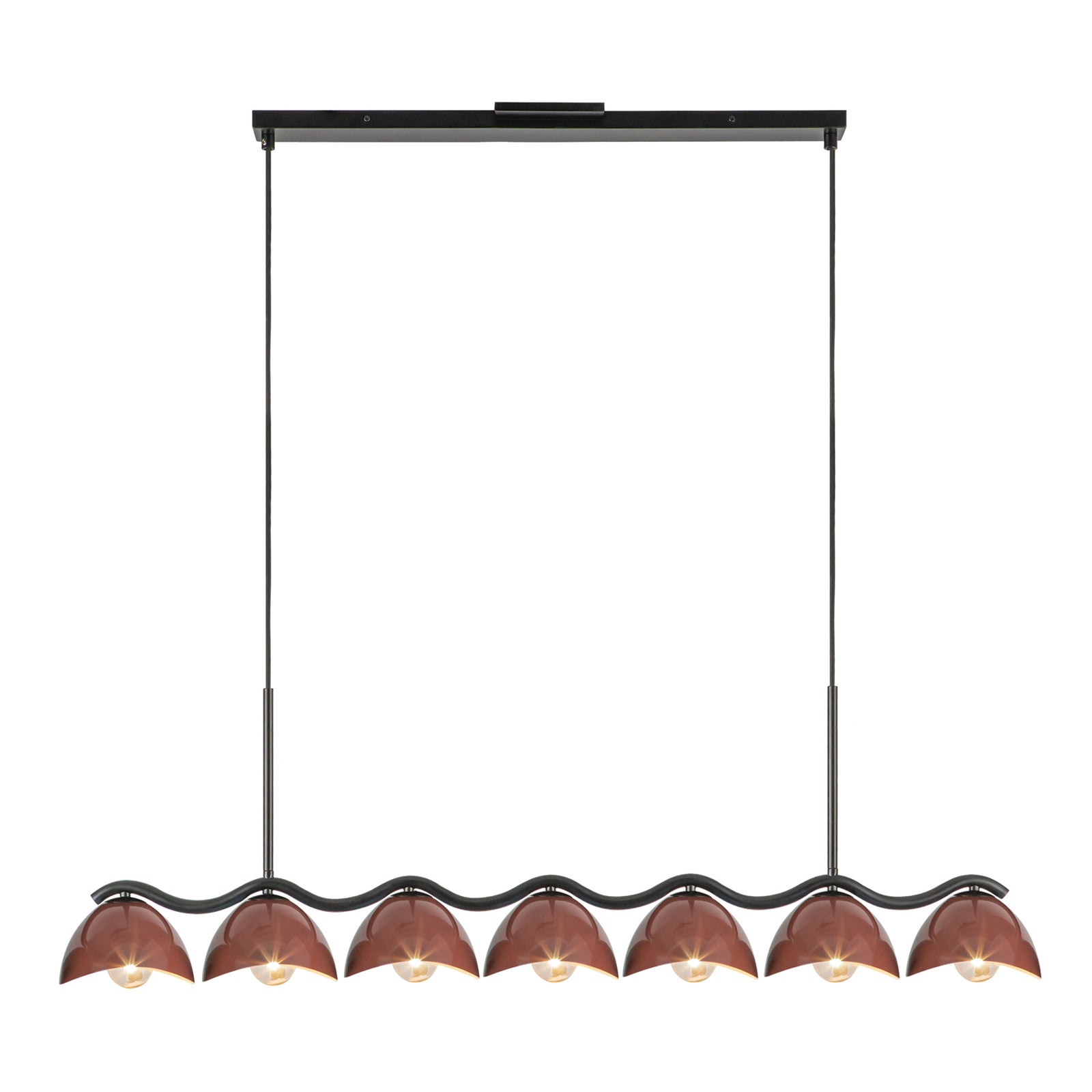 Atlas 42-in Black/Burgundy Socket Linear Pendant