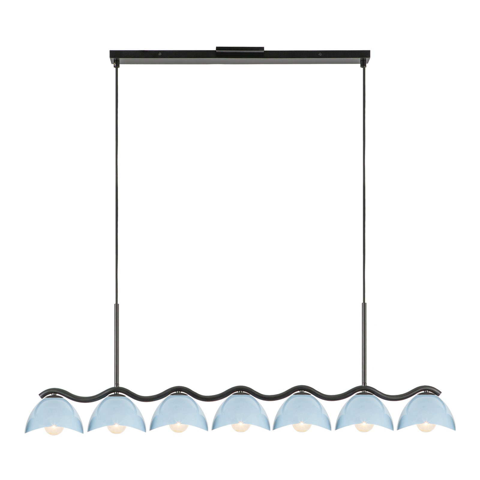 Atlas 42-in Black/Cerulean Socket Linear Pendant