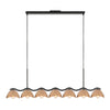Atlas 42-in Black/Peach Socket Linear Pendant