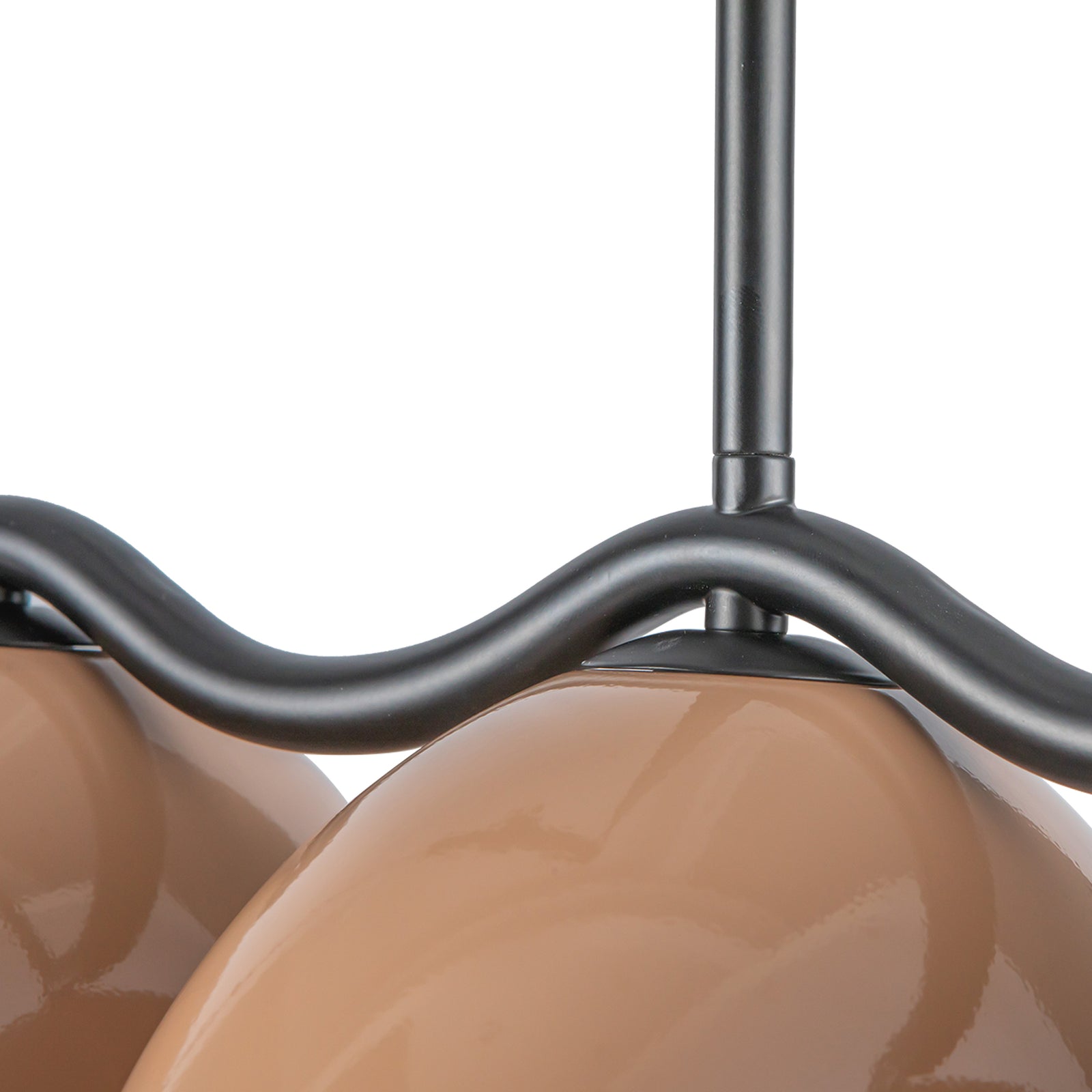 Atlas 42-in Black/Peach Socket Linear Pendant