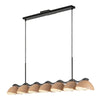 Atlas 42-in Black/Peach Socket Linear Pendant