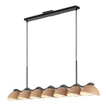 Atlas 42-in Black/Peach Socket Linear Pendant