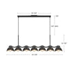 Atlas 42-in Black/Peach Socket Linear Pendant