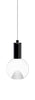 Globe Small 3" Clear Acrylic Single Pendant - Matte Black Socket