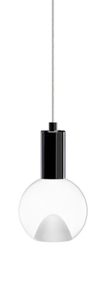 Globe Small 3" Clear Acrylic Single Pendant - Matte Black Socket
