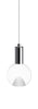 Globe Small 3" Clear Acrylic Single Pendant - Polished Chrome Socket