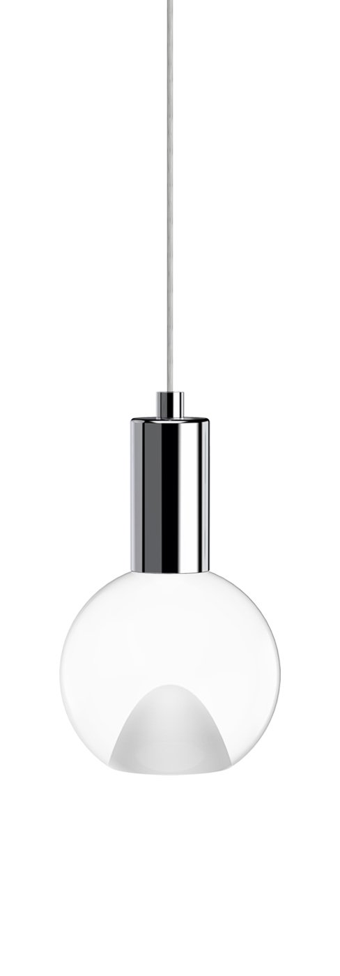 Globe Small 3" Clear Acrylic Single Pendant - Polished Chrome Socket