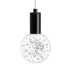 Globe Small 5" Clear Acrylic Single Pendant - Matte Black Socket