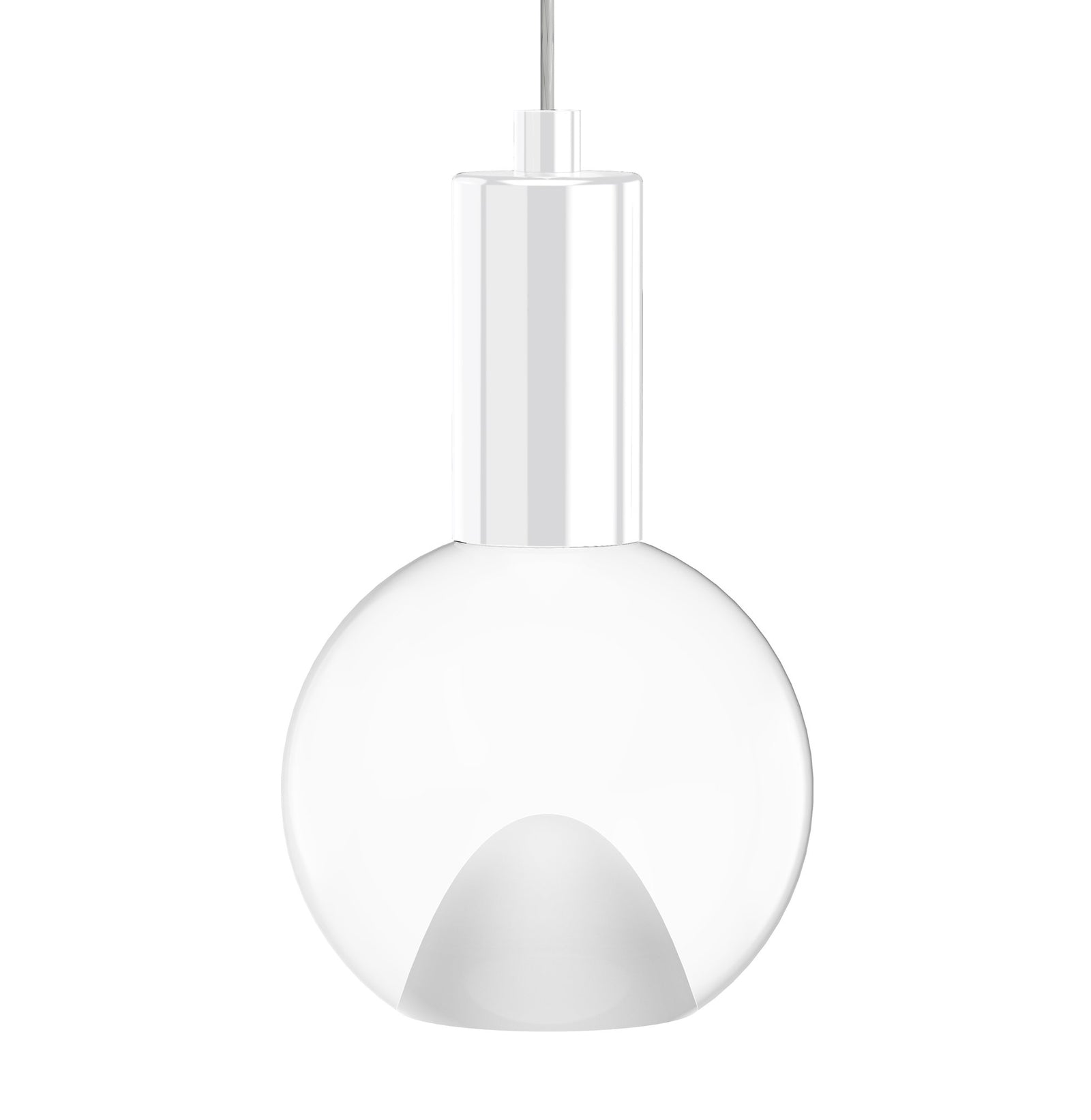 Globe Small 3" Clear Acrylic Single Pendant - White Socket
