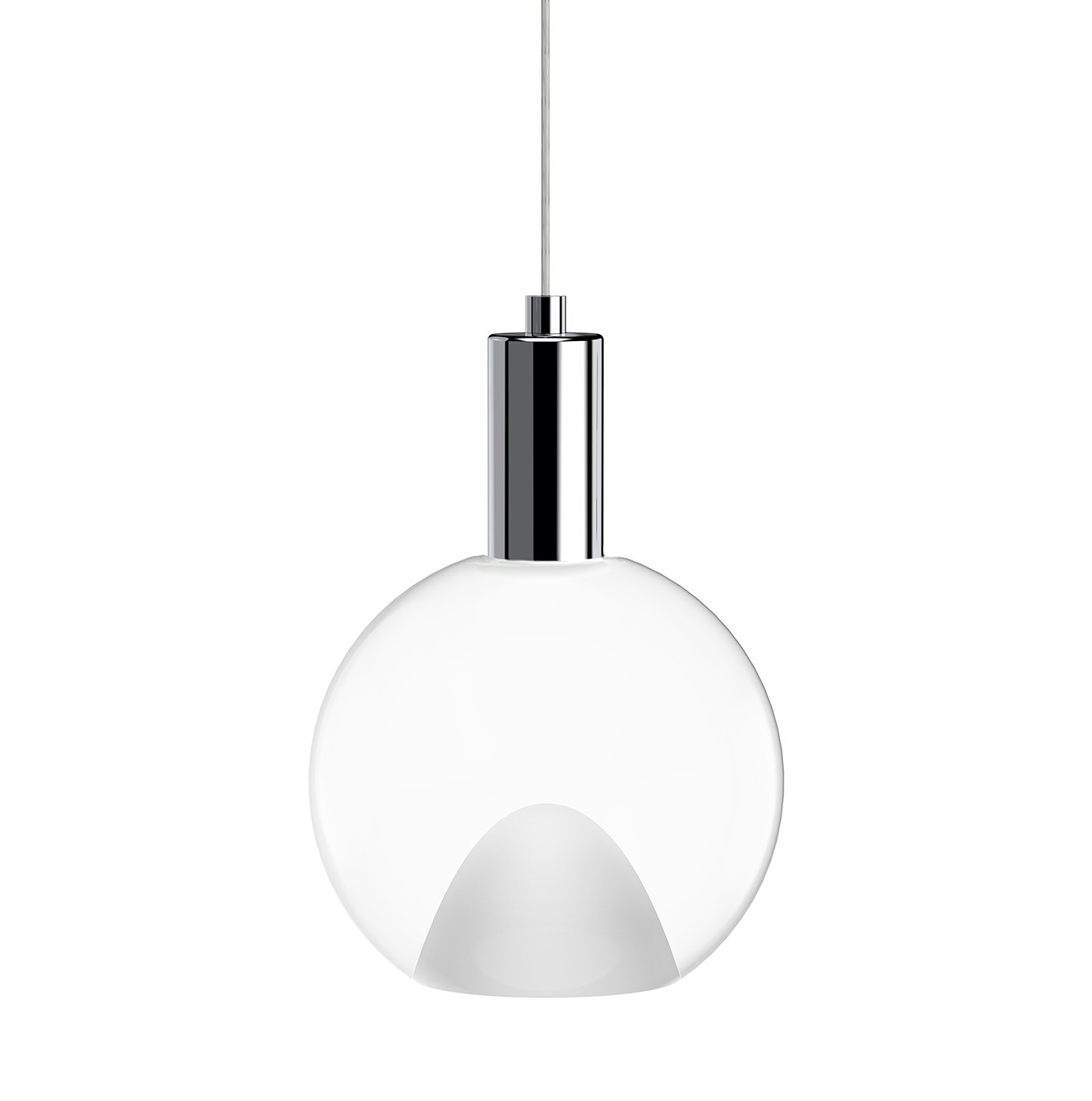 Globe Small 5" Clear Acrylic Single Pendant - Polished Chrome Socket