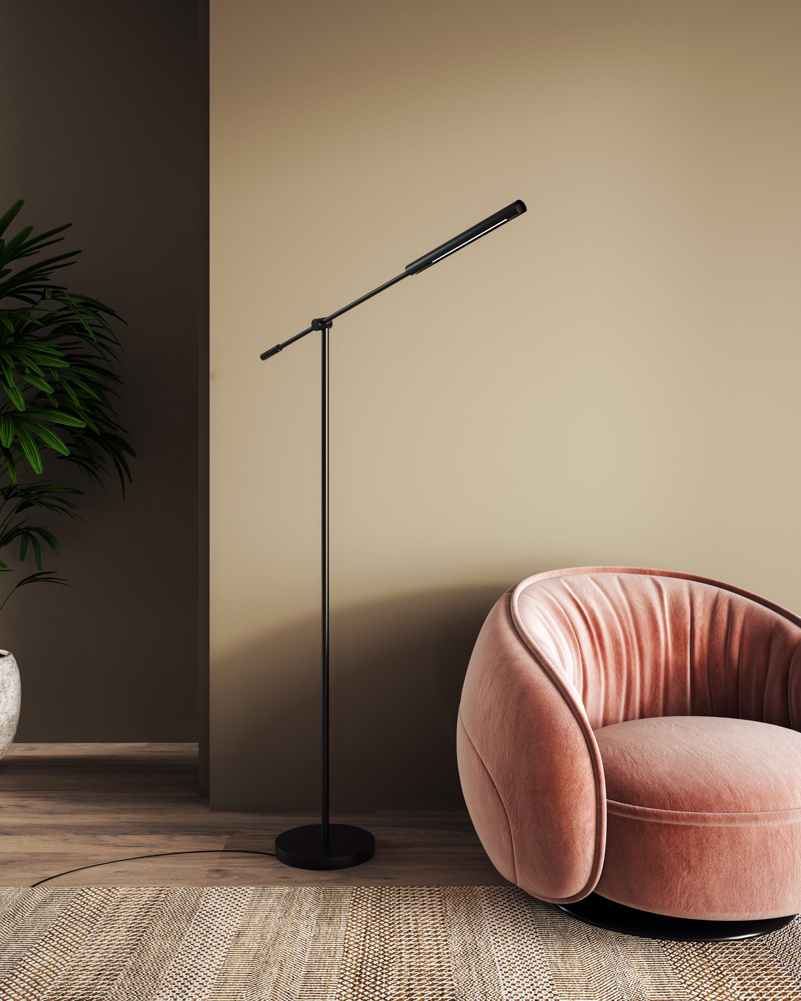 Astrid 55-in Metal Shade/Urban Bronze LED Floor Lamp