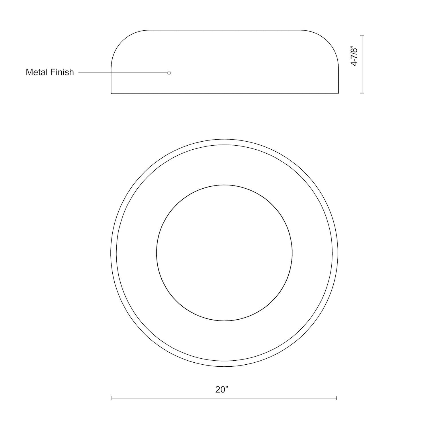 Beacon 20-in Black LED Flush Mount