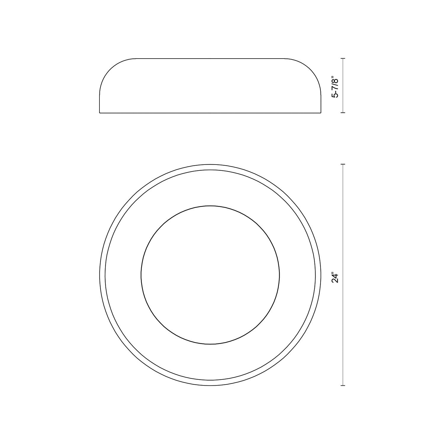 Beacon 24-in Black LED Flush Mount