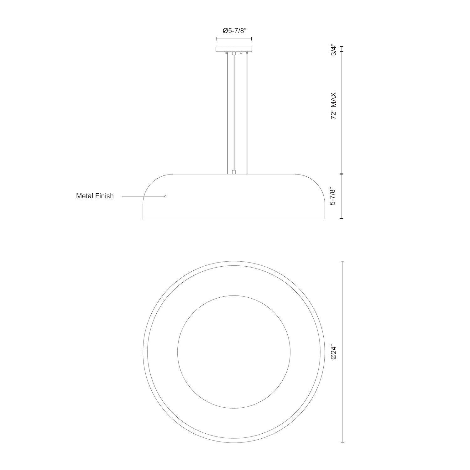 Beacon 24-in Black LED Pendant