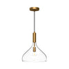 Belleview 12-in Aged Gold/Clear Glass 1 Light Pendant