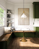 Belleview 12-in Aged Brass/Opal Glass 1 Light Pendant