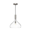 Belleview 12-in Brushed Nickel/Clear Glass 1 Light Pendant