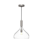 Belleview 12-in Brushed Nickel/Clear Glass 1 Light Pendant