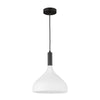 Belleview 12-in Matte Black/Opal Glass 1 Light Pendant