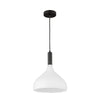 Belleview 12-in Matte Black/Opal Glass 1 Light Pendant