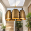 Bell 20-in Vintage Brass LED Chandelier