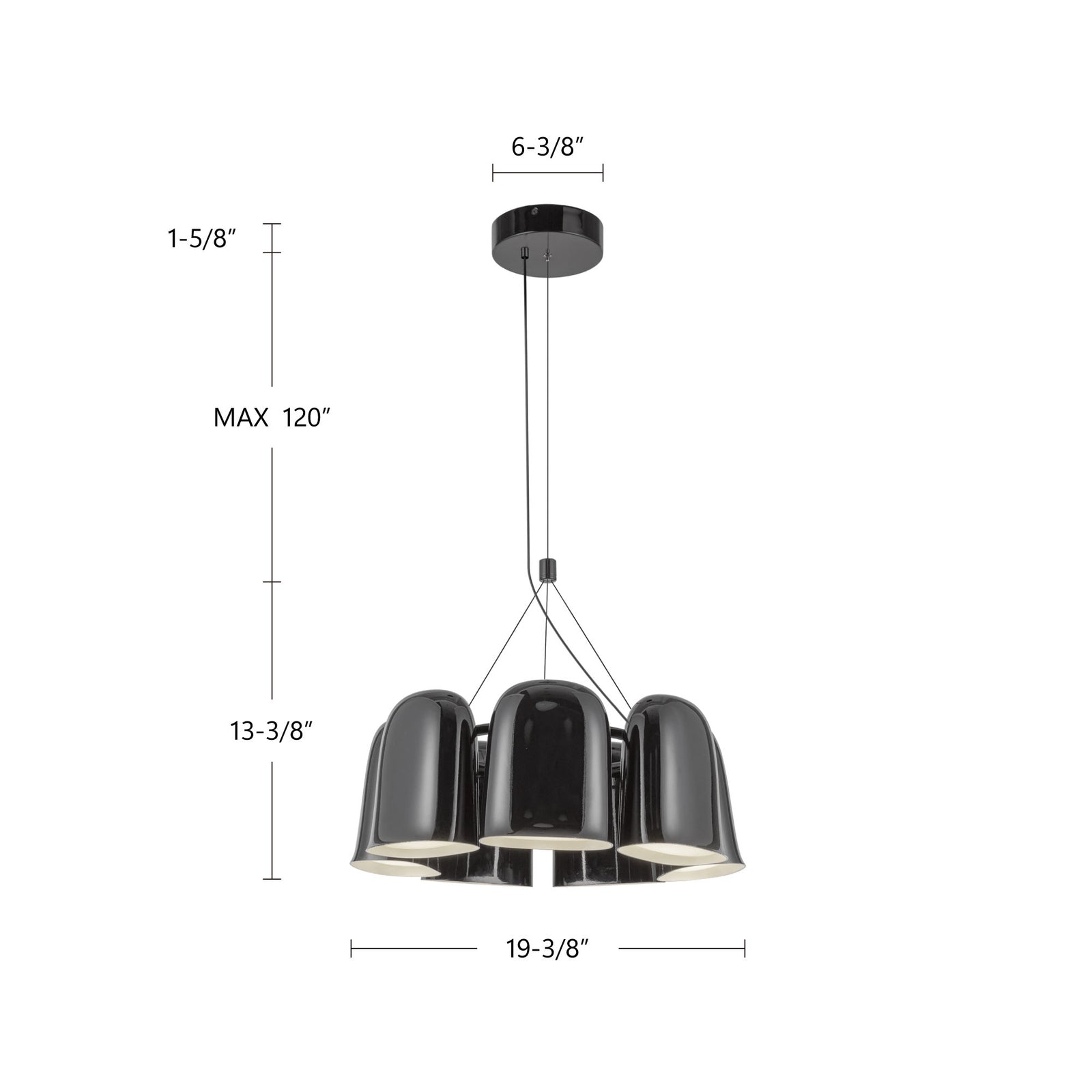 Bell 20-in Vintage Brass LED Chandelier