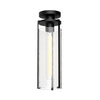 Belmont 5-in Clear Water Glass/Matte Black 1 Light Flush Mount