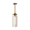 Belmont 5-in Aged Gold/Clear Water Glass 1 Light Pendant
