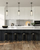 Belmont 5-in Clear Water Glass/Matte Black 1 Light Pendant