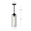 Belmont 5-in Clear Water Glass/Matte Black 1 Light Pendant