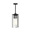 Belmont 7-in Clear Water Glass/Matte Black 3 Lights Pendant