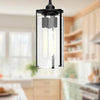 Belmont 7-in Clear Water Glass/Matte Black 3 Lights Pendant