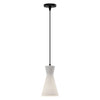 Betty 6-in Matte Black/Opal Glass 1 Light Pendant
