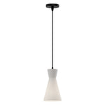 Betty 6-in Matte Black/Opal Glass 1 Light Pendant