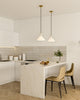 Betty 10-in Aged Gold/Opal Glass 1 Light Pendant